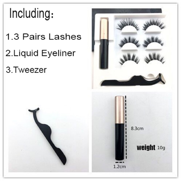🔥Hot lashes set 3 pairs lashes&eyeliner&tweezer - Picture 3 of 6